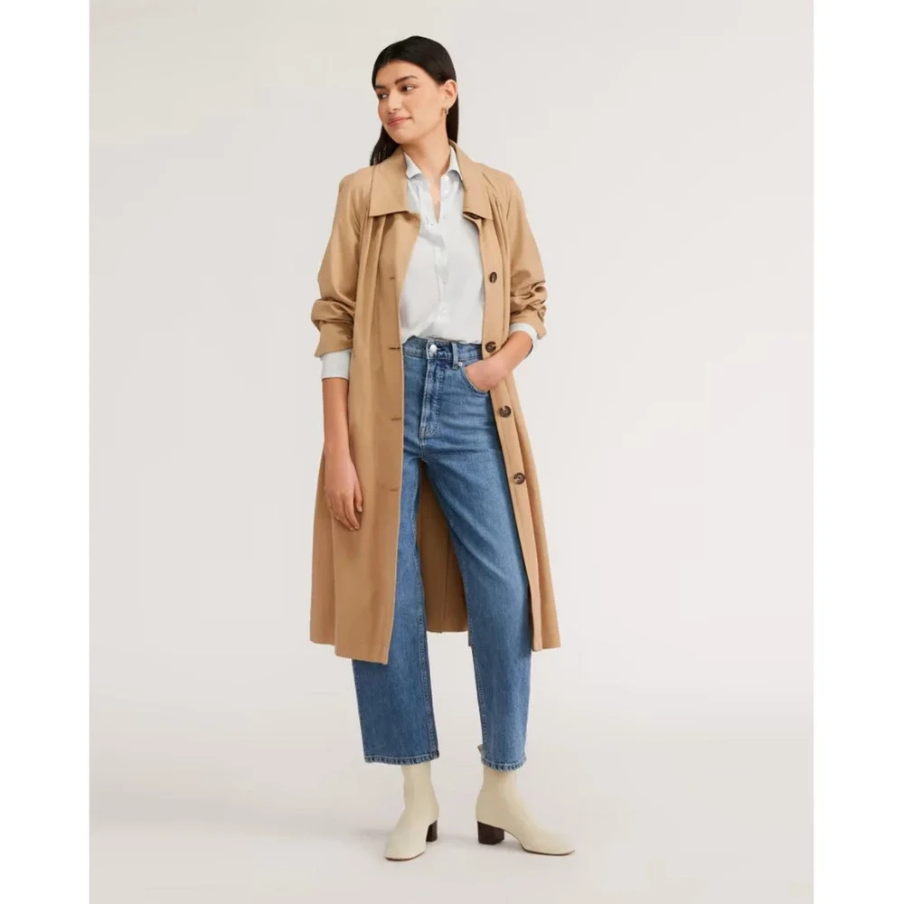 Everlane Glove Rib Knit Ankle Sock Boot 6.5 NWT Bone Block Heel White Academia
